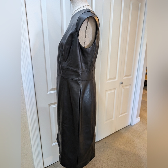 Ann Taylor NWT Black Leather Dress - Picture 3 of 10